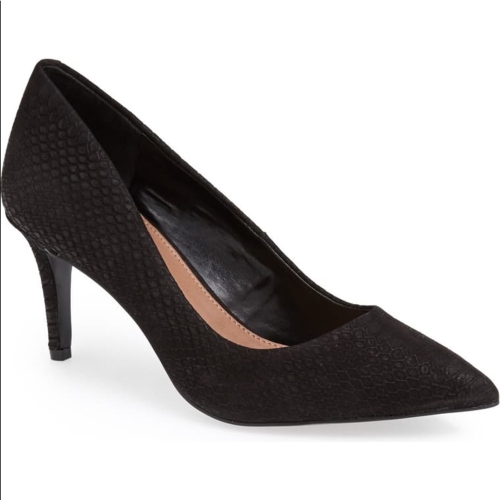 Vince Camuto Cassina Snake Nubuck Heels